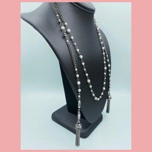 Brighton Pearl Tassel Lariat Necklace